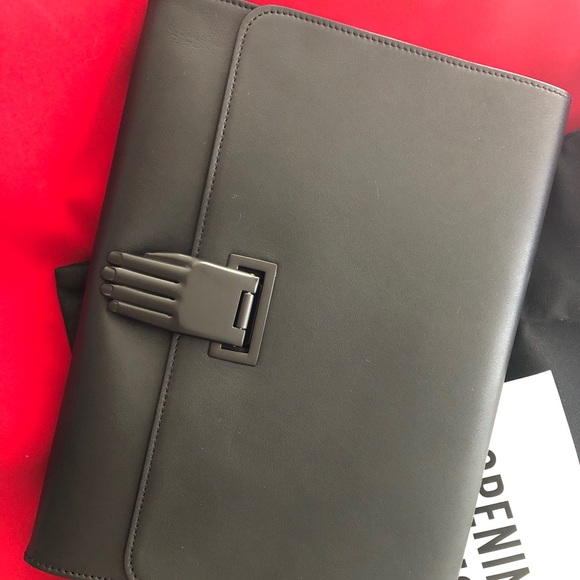 Opening Ceremony Handbags - Opening Ceremony Nokki Black Leather Clutch